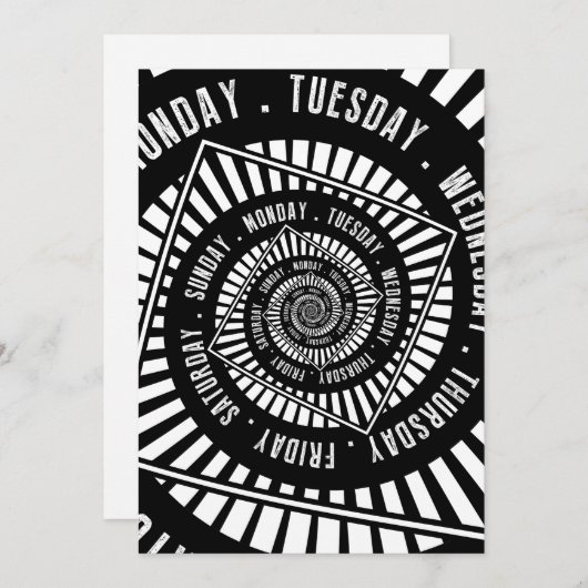 Tage der Woche Feiertagskarte (Vorne/Hinten)