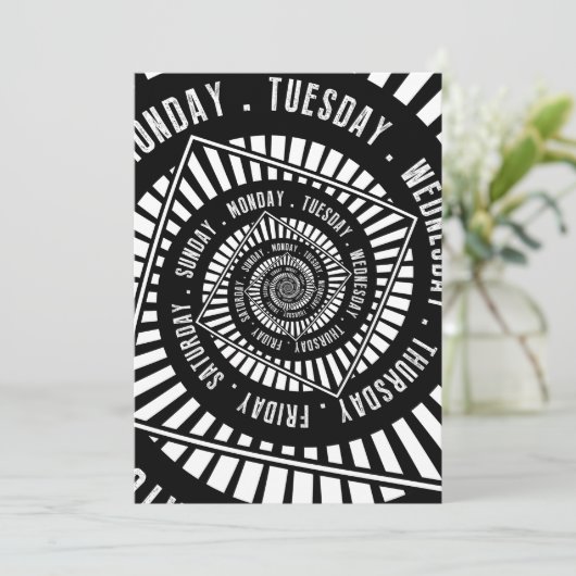 Tage der Woche Feiertagskarte (Stehend Vorderseite)