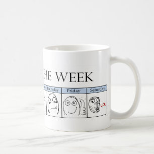 Tage der Woche Memes Kaffeetasse