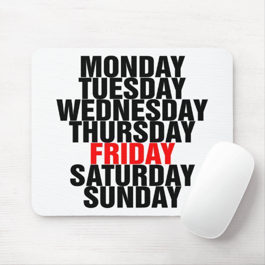 Tage der Woche Mousepad (Mit Mouse)