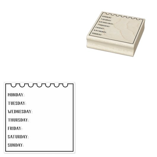 Tage der Woche Notebook-Page Gummistempel (Stempel)