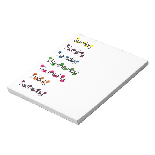 Tage der Woche Notizblock (Rotiert)