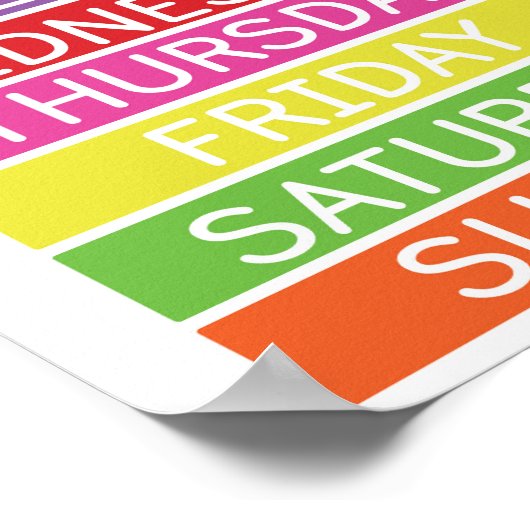 Tage der Woche pädagogisches Poster (Ecke)