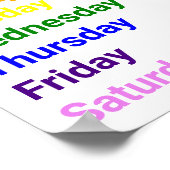 Tage der Woche Poster (Ecke)