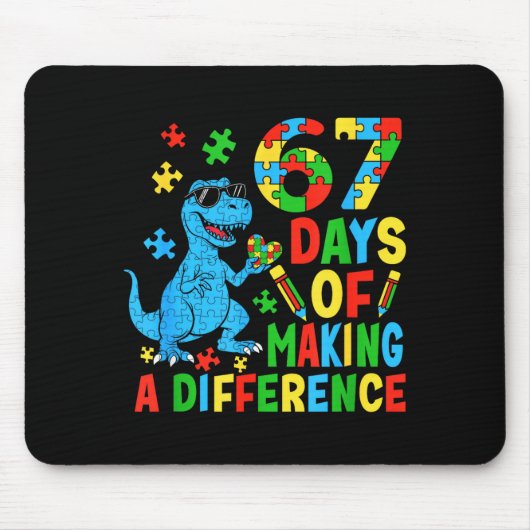 Tage des Andersmachens Dinosaurier Autismus Lehrer Mousepad (Vorne)