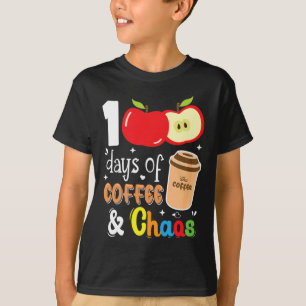 Tage des Kaffees und Chaos 100. Schullehrer T-Shirt