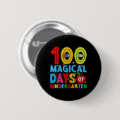 Tage des Kindergartens glücklich 100. Schultag Button (Vorne & Hinten)