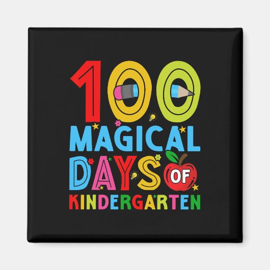 Tage des Kindergartens glücklich 100. Schultag Magnet (Vorne)