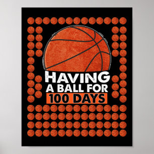 Tage des Schulbasketballspiels 100 Tage Ballen für Poster