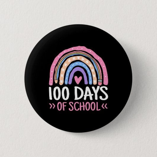 Tage des Schullehrers Kinder 100. Schultag Ra Button (Vorderseite)