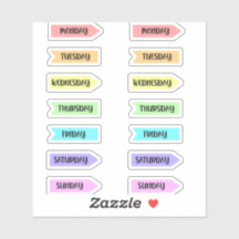 Tage des Week Pastel Rainbow-Planerskripts