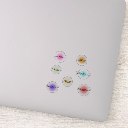 Tage des Week Planer Sticker Gradient (Detail)