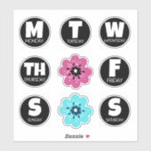 Tage des wöchentlichen Sticker Packs (Blatt)