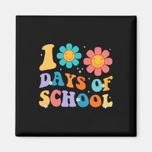 Tage glücklicher 100. Schullehrer Kinder Retro Magnet