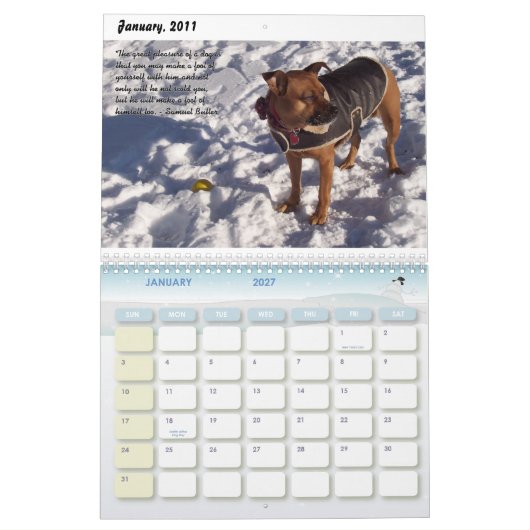 Tage Hunde2011 der China Kalender (Jan 2027)