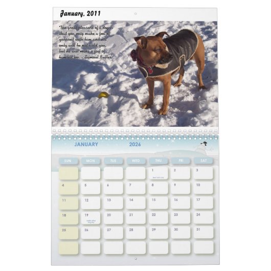 Tage Hunde2011 der China Kalender (Jan 2026)
