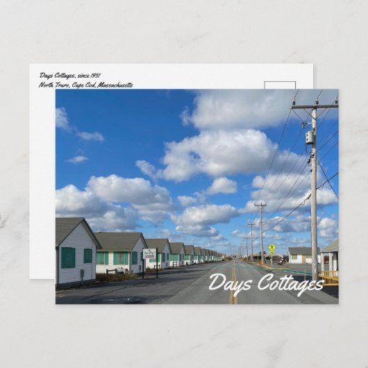 Tage Hütten Postkarte, Strandblick Postkarte (Vorne/Hinten)