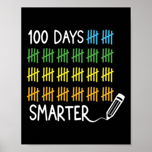 Tage klüger Bleistift Tally markiert 100 Schultage Poster
