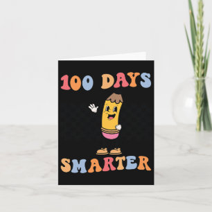 Tage klüger Retro Groovy Stift 100 Tage Schoo Karte