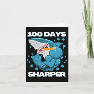 Tage Sharper Shark Spaß 100 Tage der Schule Karte