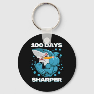 Tage Sharper Shark Spaß 100 Tage der Schule Schlüsselanhänger