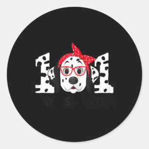 Tage Smarterer 101. Tag Dalmatiner der Schule Dog Runder Aufkleber