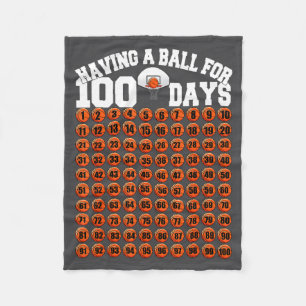 Tage Tag Schule Basketball Schule 100 100. Lachen Fleecedecke