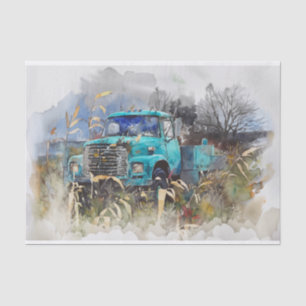 Tage vergangen, Vintager Lieferwagen LKW, Aquamari Seidenpapier