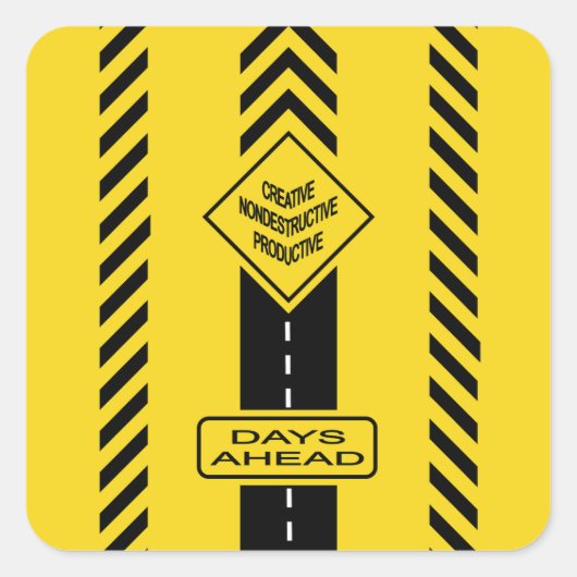 Tage vor quadratischer aufkleber (Vorderseite)