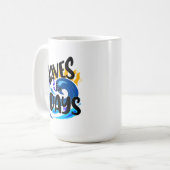 Tage-Wellen, Beach Life, OzeanIllustration Kaffeetasse (Vorderseite Links)