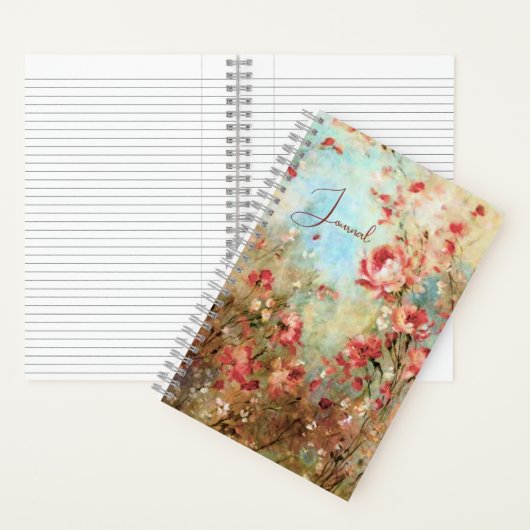 Tagebuch der rosa Aquarell-Blume Notizblock (Innen)