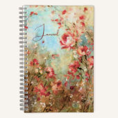 Tagebuch der rosa Aquarell-Blume Notizblock (Vorderseite)