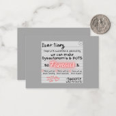 Tagebuch einer Spoonie Mitteilungskarte (Vorderseite/Rückseite Beispiel)