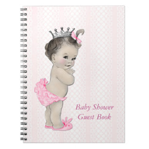 Tagebuch für Gäste der Baby Shower Pink Lace Princ