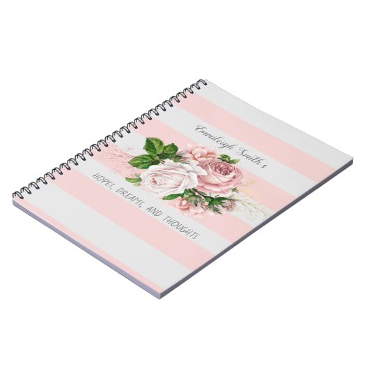 Tagebuch für Vintage Streifen in Rosa (Linke Seite)