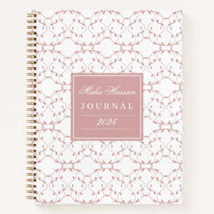 Tagebuch mit Dusty Rose Rebenmuster Benutzerdefi Notizblock