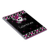 Tagebuch mit rosa Totenkopf und Herzen (Rechte Seite)