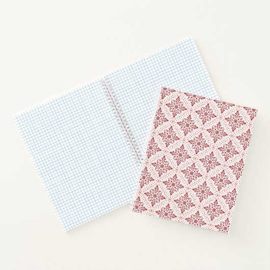 Tagebuch mit rotem und rosa Design Notizblock (Innenseite)