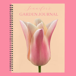 Tagebuch-Planerbuch für rosa Tulpen-Blumengarten Notizblock