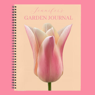 Tagebuch-Planerbuch für rosa Tulpen-Blumengarten Notizblock