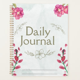 "Tagebuch" | Zartes rosa Floral Planer