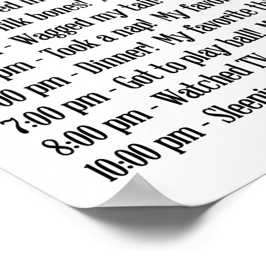 Tagebuchdruck eines Hundes Poster (Ecke)