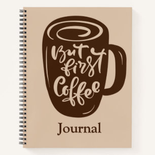 Tagebuchschreiben mit Kaffee Notizblock