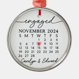 Tages der Verlobung Erinnerungs-Ornament, Personal Ornament Aus Metall
