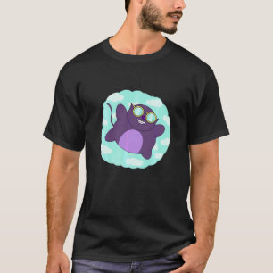 Tages-Träumerei-Fliegende-Kitty-Katze-Lila-Grafik T-Shirt