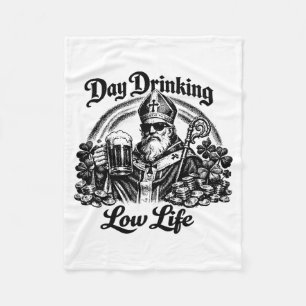 Tages-Trinken Niedrigleben Vintage Lustig St. Patr Fleecedecke