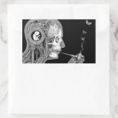 Tagesaufkleber rauchen rechteckiger aufkleber (Tasche)