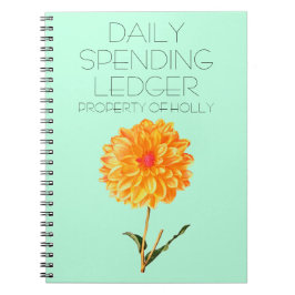 Tagesausgabe-Ledger Dahlia Finanzbericht Notizblock