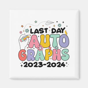 Tagesautografien 2023-2024 Retro Letzter Schultag Magnet