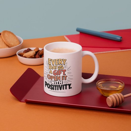 Tagesbecher 'Jeder Tag ist ein Geschenk' - Positiv Kaffeetasse